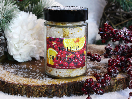 Sel de bain orange et canneberges