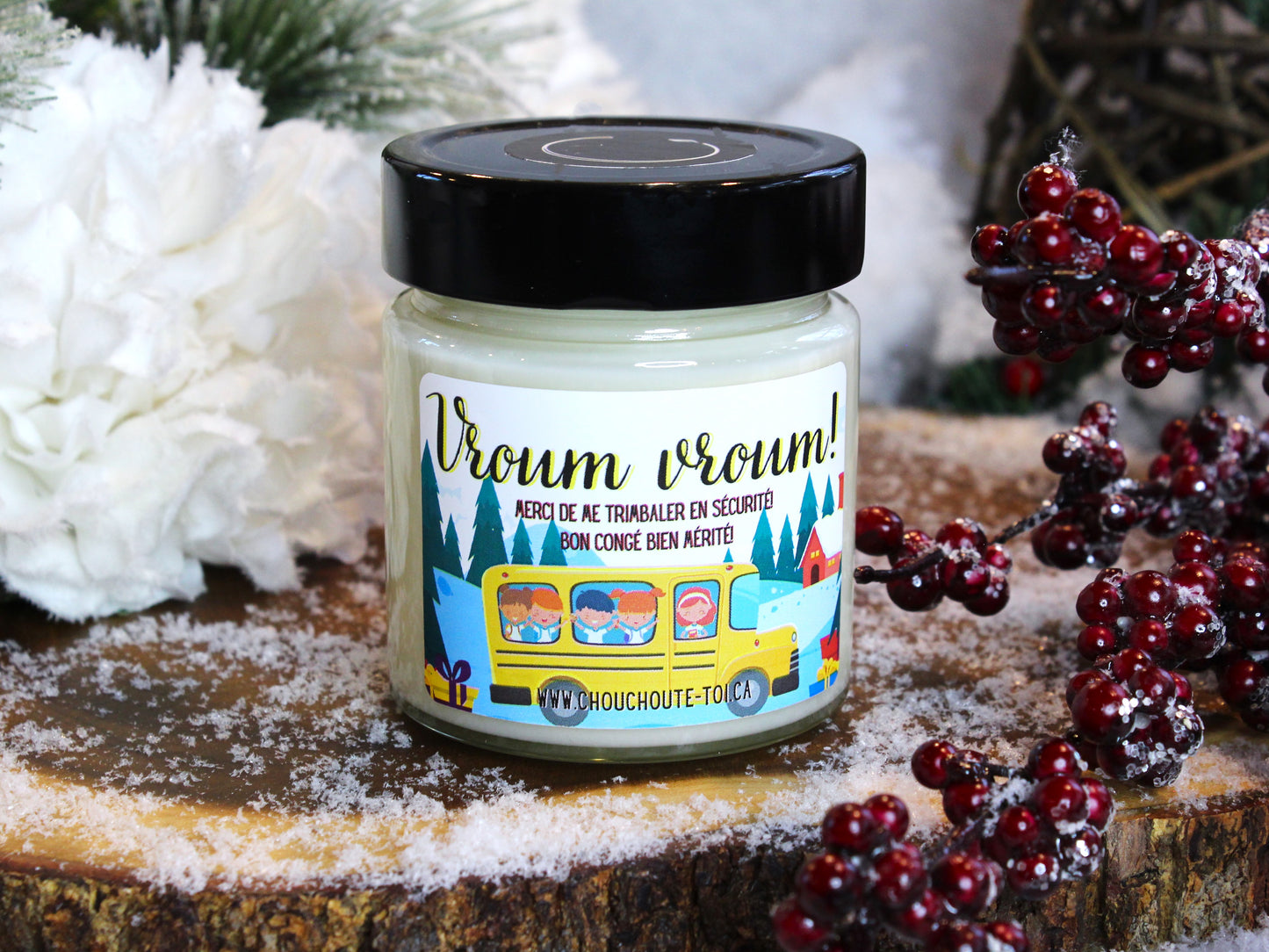 Bougie du temps des fêtes à personnaliser