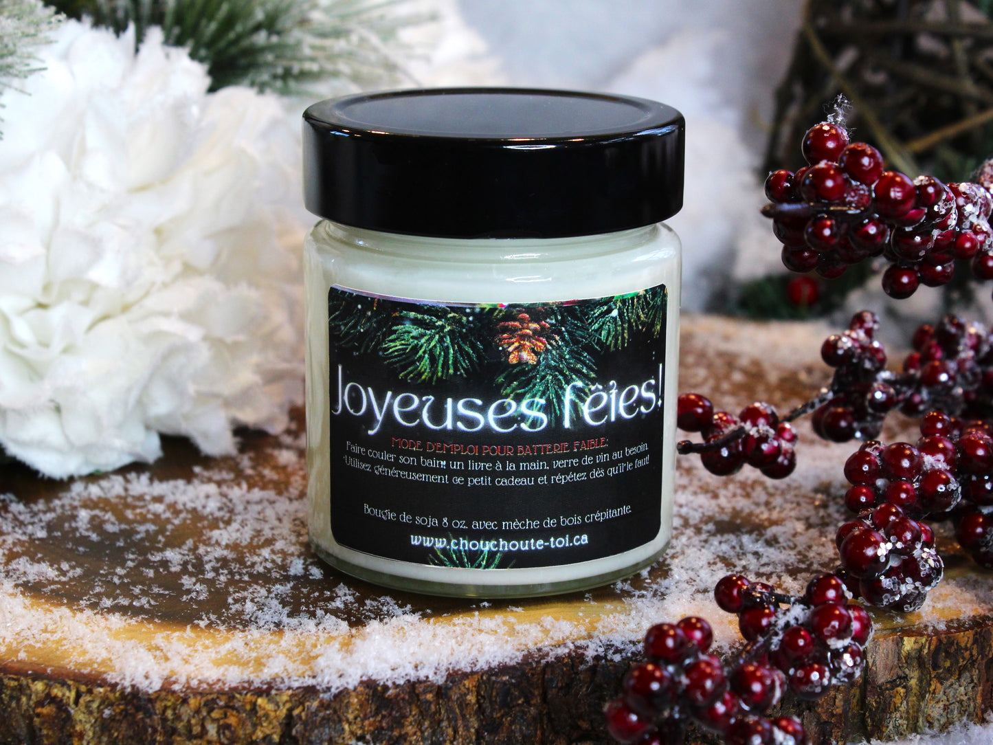 Bougie du temps des fêtes à personnaliser