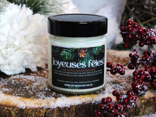 Bougie du temps des fêtes à personnaliser