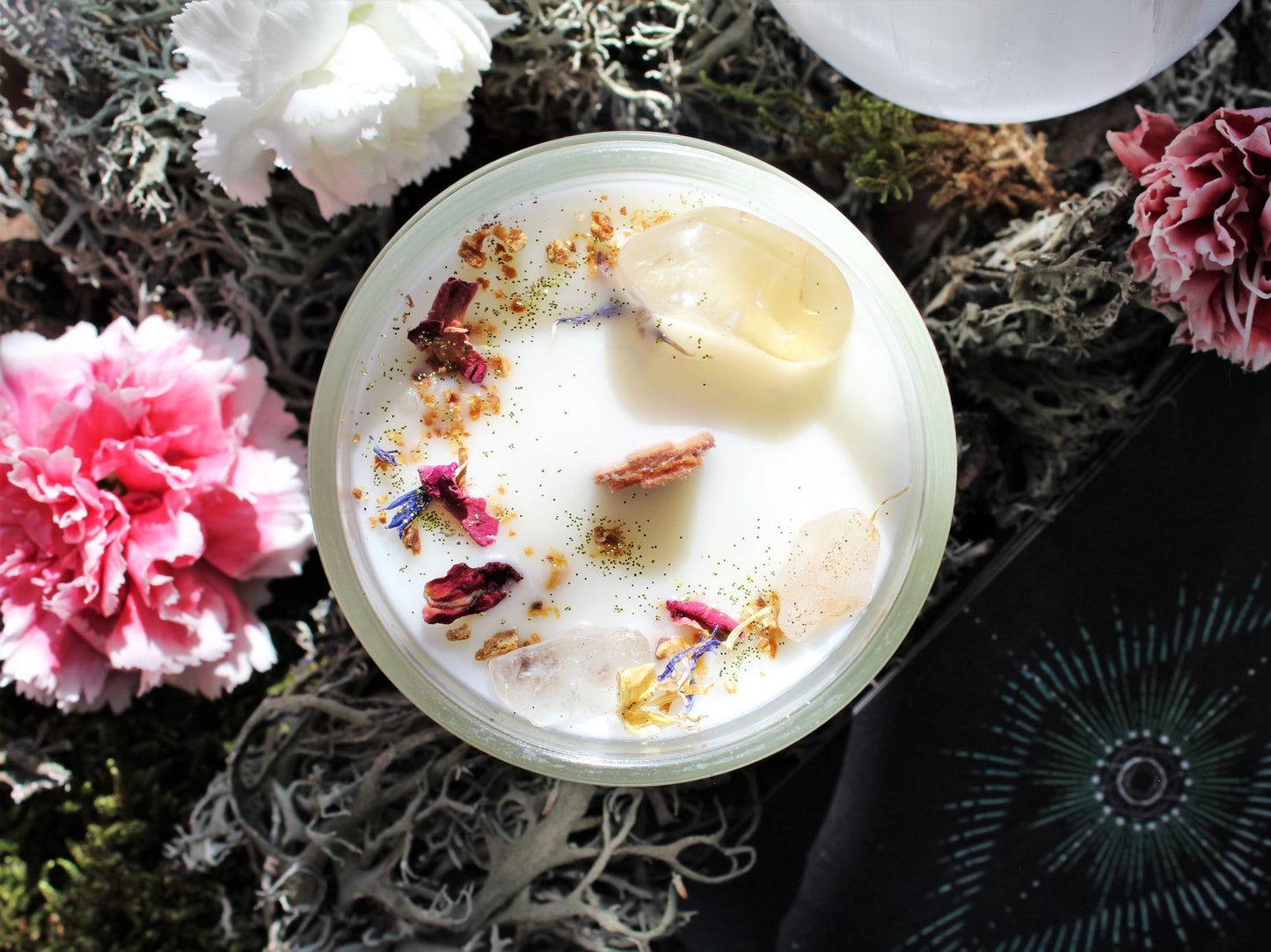 Abondance, bougie de soja avec mèche de bois crépitante pour rituels