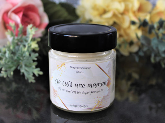 Bougie de soja personnalisée pour maman