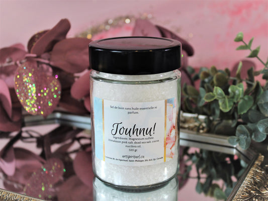 Sel de bain pour peau sensible sans colorant, fragrance ni huile essentielle.